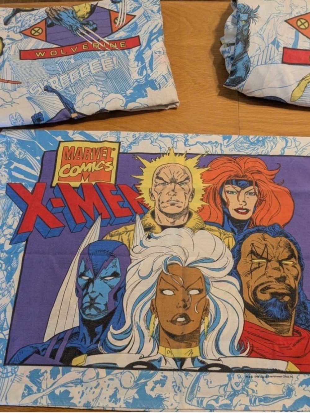 Vintage Marvel Xmen 1994 Complete Sheet Set Flat Fitted Pillowcase Twin RARE